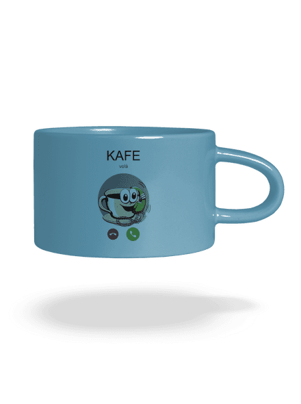 Kafe volá hrnek makronka Blue Macaron