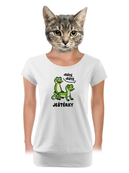 Ještě, ještě dámské tričko s lemem White