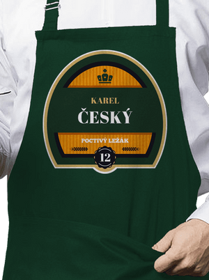 Pivní etiketa zástěra Bottle Green