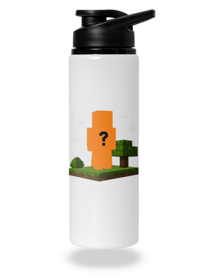 Minecraft z vlastní fotky lahev na vodu White