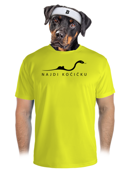 Najdi kočičku pánské sportovní tričko Neon Yellow