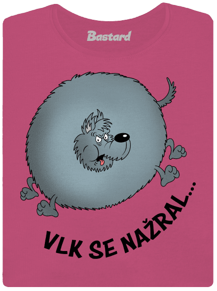 Vlk se nažral dámské tričko premium Magenta