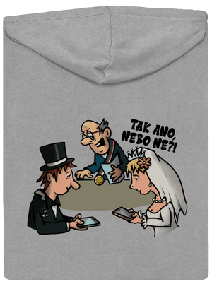 Svatební obřad pánská mikina na zip Light Melange