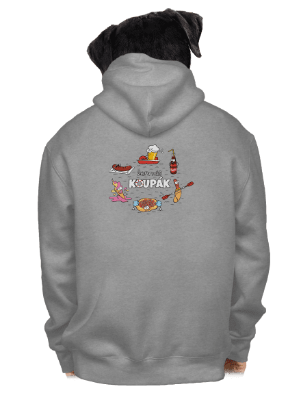 Český koupák pánská mikina na zip Light Melange
