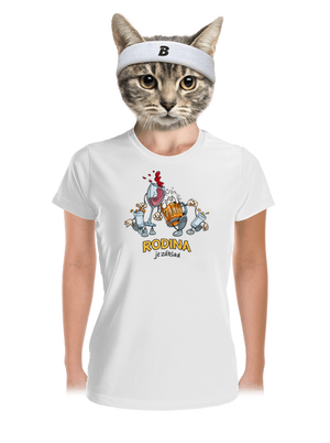 Rodina je základ dámské sportovní tričko White