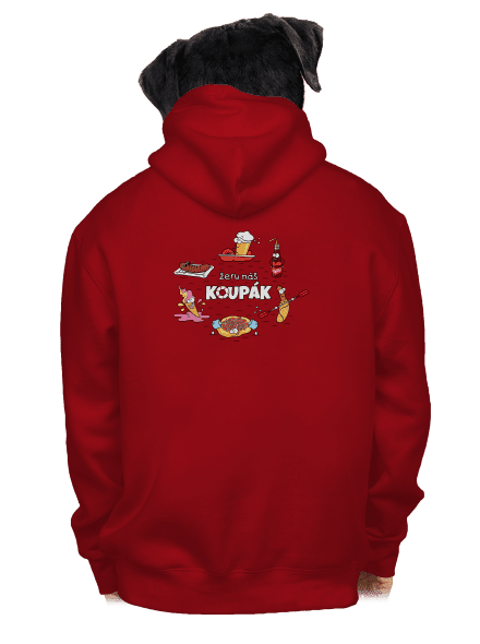 Český koupák pánská mikina na zip Red