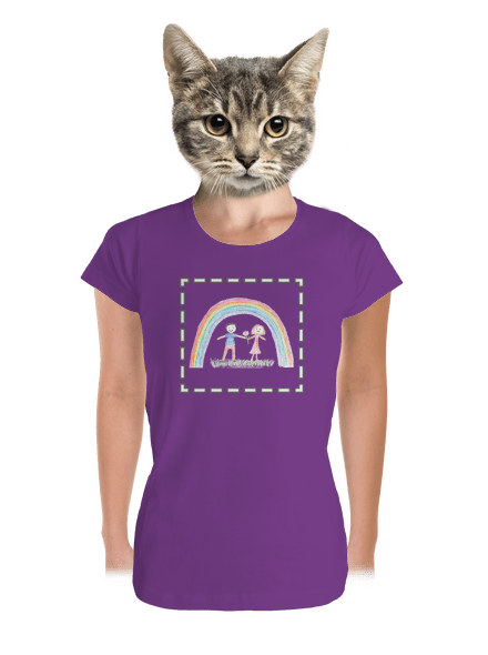 Dětské kresby - nahraj vlastní dámské tričko premium Purple