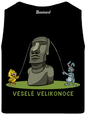Velikonoční Moai pánské tílko Black