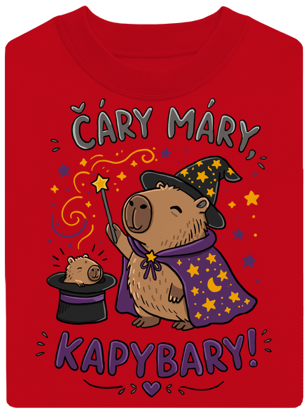 Čáry máry kapybary unisex mikina bez kapuce Red