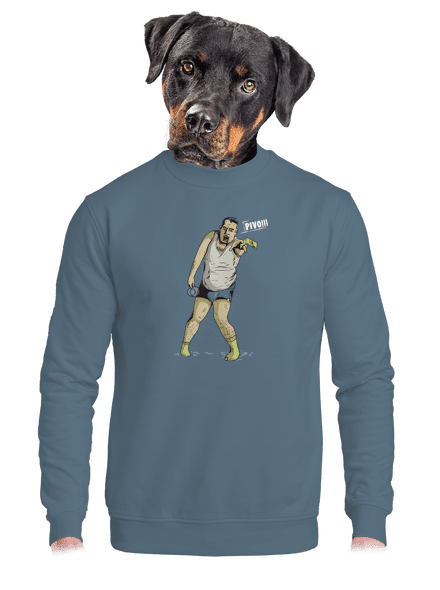Beer zombie unisex mikina bez kapuce Nordic Blue