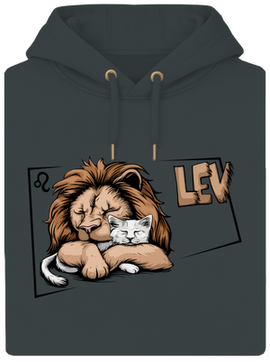 Kočičí horoskop: Lev  unisex mikina premium Charcoal