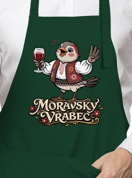 Moravský vrabec zástěra Bottle Green