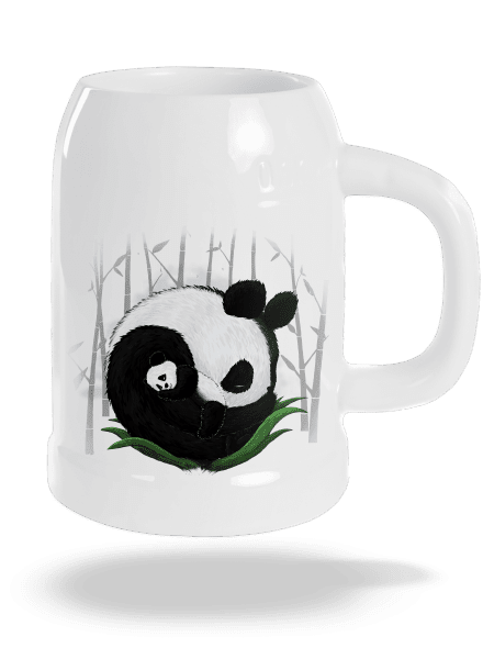 Dvě spící pandy půllitr White