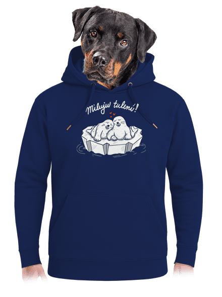 Miluju tulení unisex mikina premium Navy