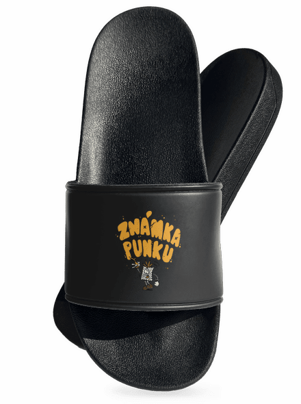 Vylitá známka punku  pantofle Black