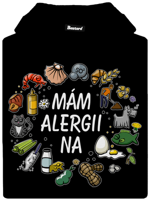 Mám alergii na... + fix pánská mikina klokanka Black