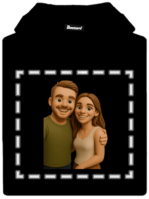 3D plastelína z vlastní fotky pánská mikina klokanka Black