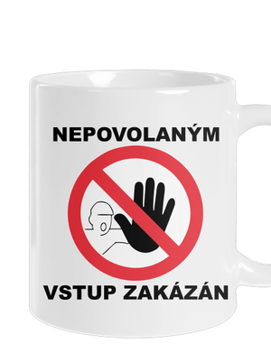 Nepovolaným vstup zakázán klasický hrnek White