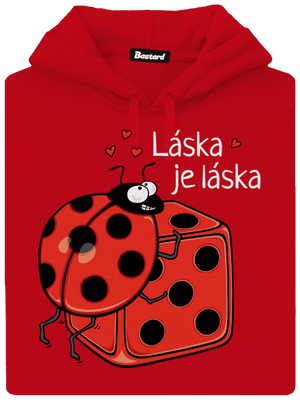 Láska je láska pánská mikina klokanka Red