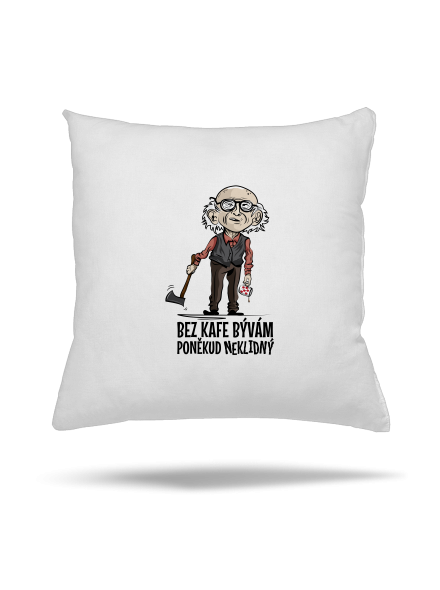 Neklidný bez kafe polštář White
