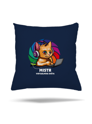 Mistr virtuálního světa polštář Dark Navy