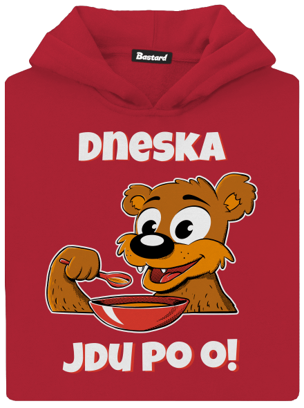 Dneska jdu po o dětská mikina klokanka Fire Red