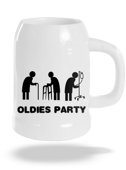 Oldies party půllitr White