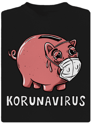 Korunavirus v kasičce dětské sportovní tričko Black