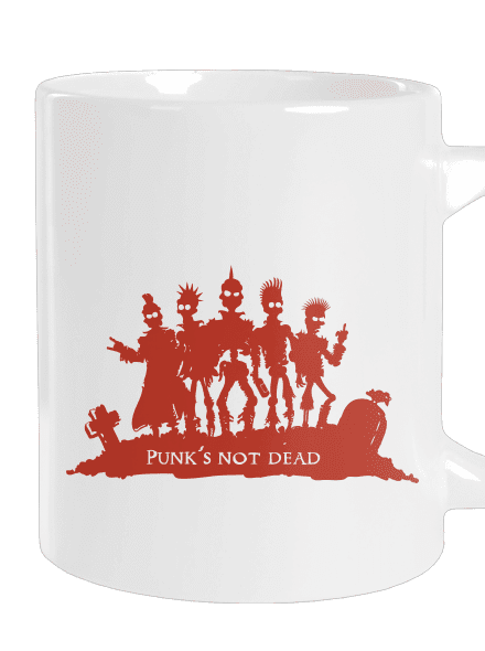 Punks Not Dead velký hrnek White