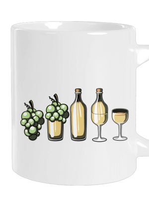 Evoluce bílého vína velký hrnek White