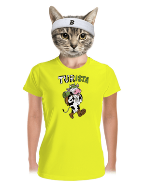 Tur na cestách dámské sportovní tričko Neon Yellow