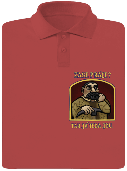 Zase práce? pánská polokošile Burgundy