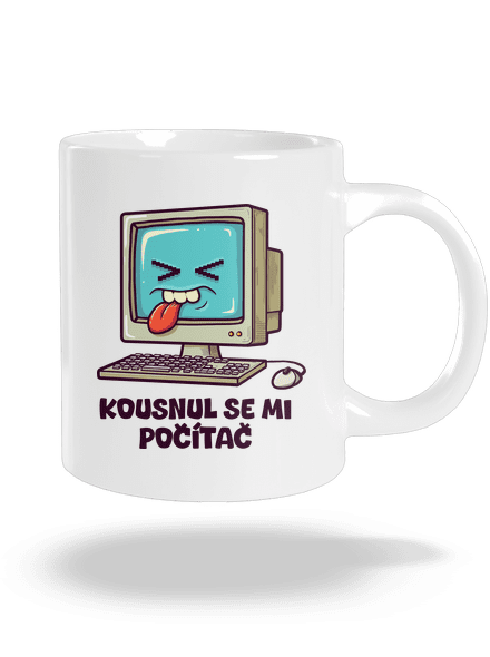 Kousnul se mi počítač velký hrnek White