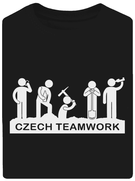Czech Teamwork unisex tričko oversized Black