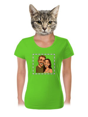 Karikatura z vlastní fotky dámské tričko Apple Green