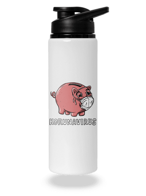 Korunavirus v kasičce lahev na vodu White