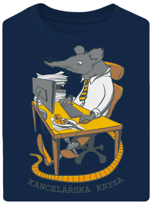 Kancelářská krysa unisex tričko oversized Midnight Blue