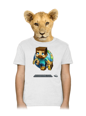 B17: Minecraft dětské tričko White