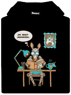 Jak sbalit jednorožce dětská mikina klokanka Black