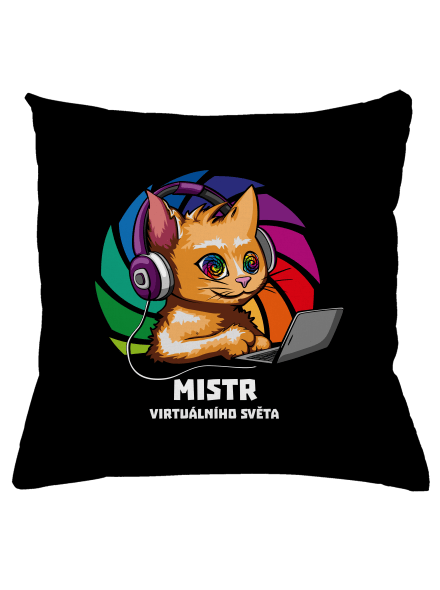 Mistr virtuálního světa polštář Black
