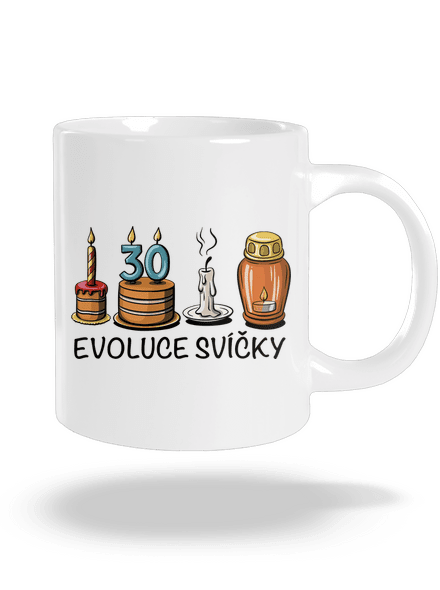 Evoluce svíčky velký hrnek White