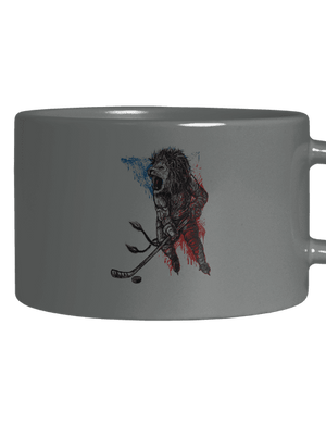 Hokejový lev hrnek makronka Grey Macaron