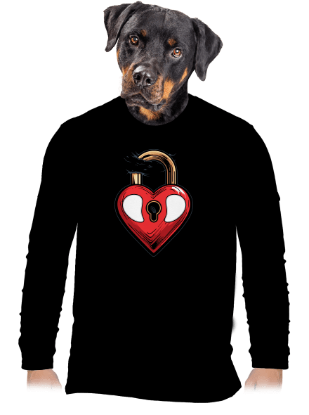 Zámek lásky pánské dlouhý rukáv Black