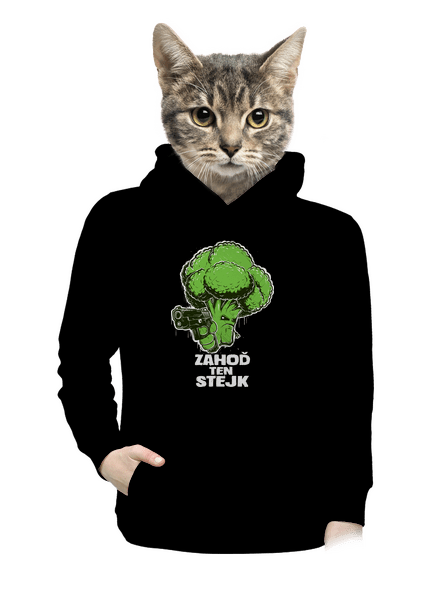 Zahoď ten stejk dámská mikina klokanka Black