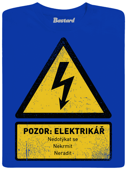 Pozor elektrikář dětské tričko Royal Blue
