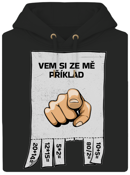 Vem si ze mě příklad unisex mikina premium Dark Black