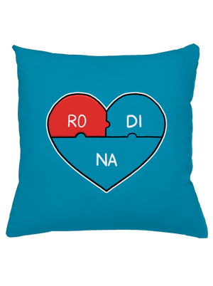 Rodinné puzzle polštář Blue Turquoise