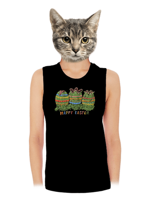 Happy Easter dámské tílko volné Black