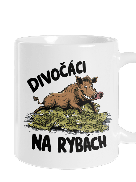 Divočáci na rybách klasický hrnek White