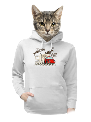 Dotankuju a jedu dámská mikina klokanka White